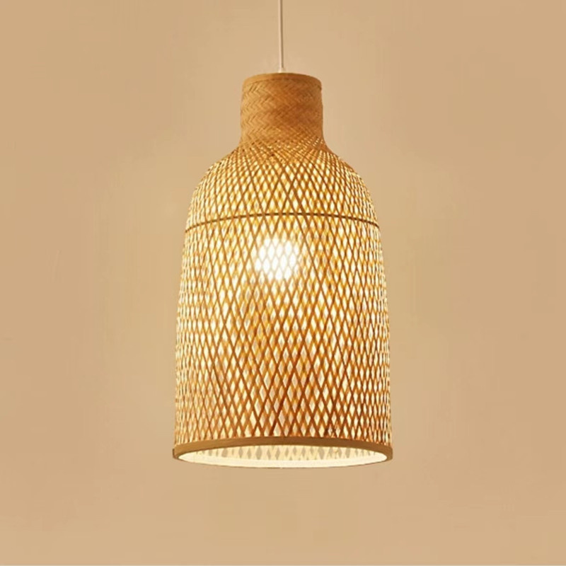 Natural Handwoven Pendant Lamp  Wicker Lamp Shade Ceiling Light  For Dining Living  Kitchen Island Foyer Rattan Chandelier