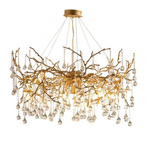 HITECDAD Wholesale Brass Luxury Sputnik Chandelier Art Glass Decorative Pendant Lights for Villa Living Room Bedroom