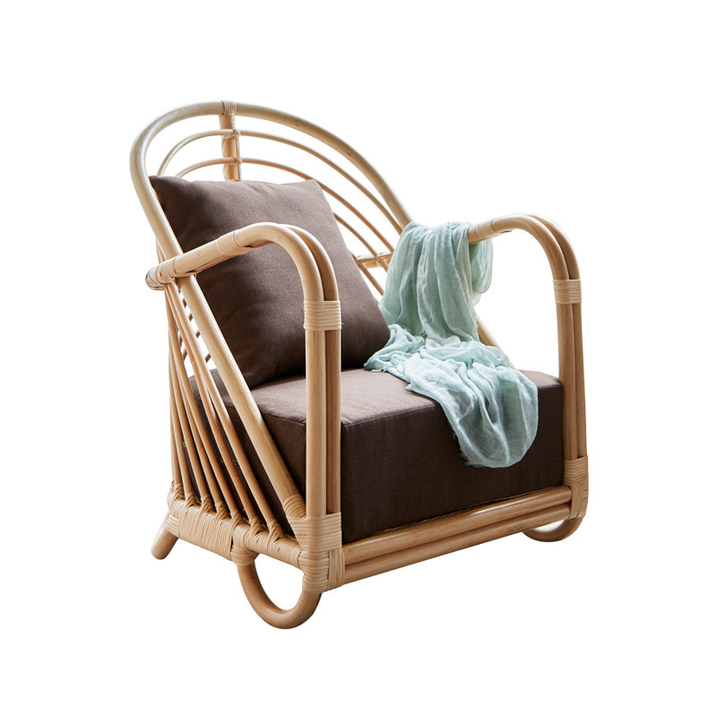 HITECDAD Balcony Farmhouse Country  Style Rattan Home Leisure Chair Lazy Chair for Living Room Lounge