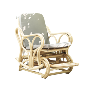 HITECDAD Summer Household All-rattan Simple Leisure Chair Elderly Living Room Lunch Break Rocking Leisure Chair