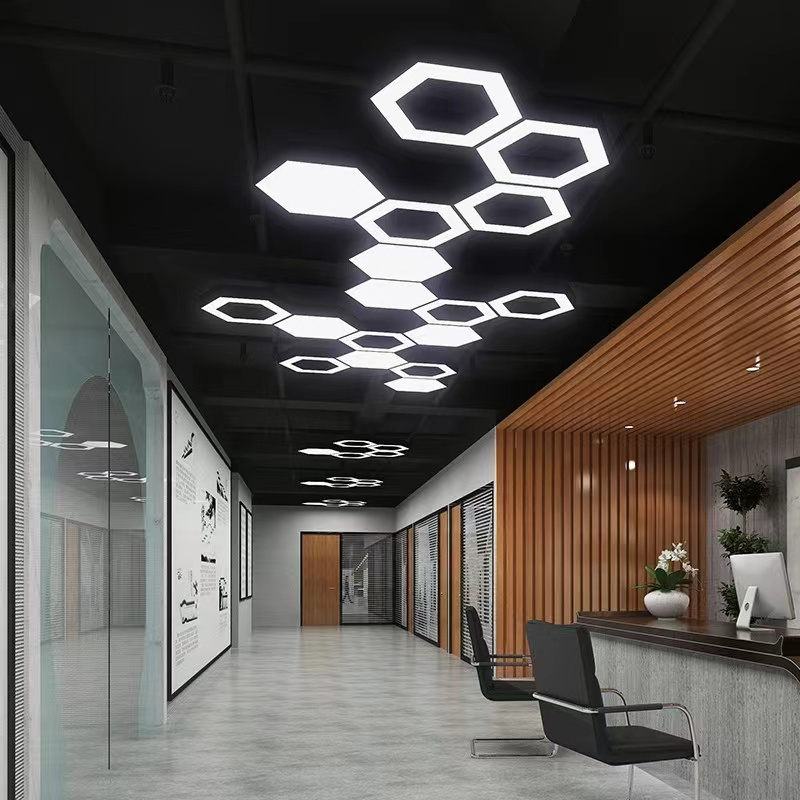 HITECDAD High quality LED office lighting Hexagonal solid light simple and modern used for gym dance room office building