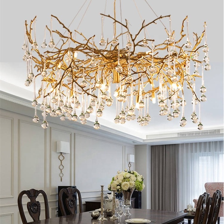 HITECDAD Wholesale Brass Luxury Sputnik Chandelier Art Glass Decorative Pendant Lights for Villa Living Room Bedroom