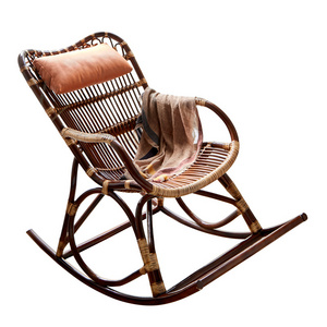 HITECDAD  Nordic Small Apartment Rattan Living Room Rocking Chair Elderly Reclining Chair for Living Room, Balcony