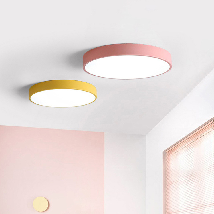 Wholesale High Quality Home Remote Control Dimmable Modern Flush Mount Acrylic Round Shape Led Ceiling Light