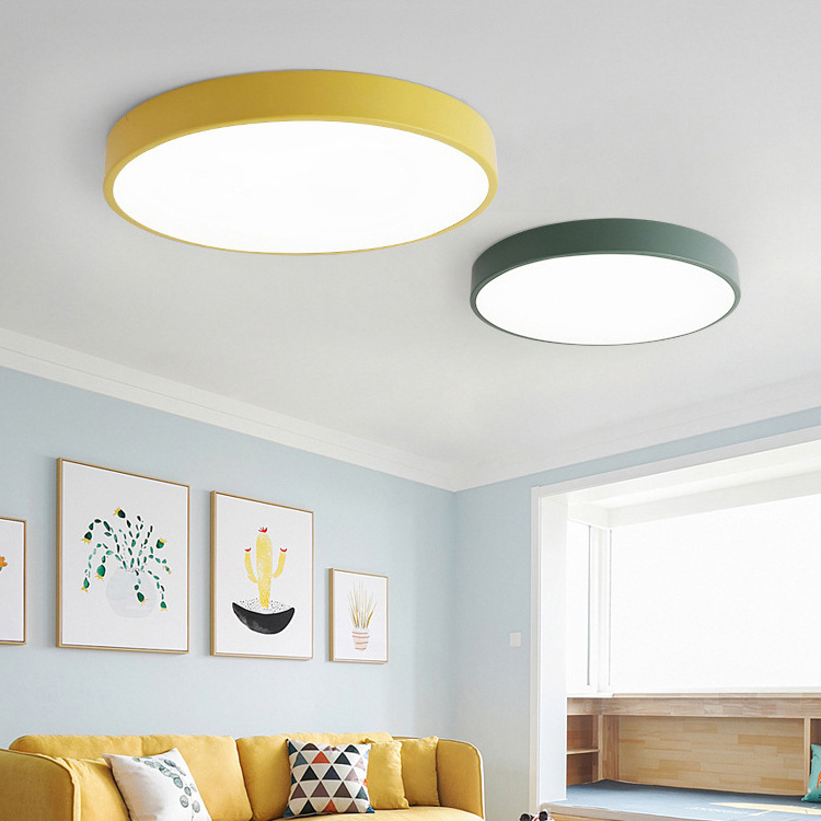 Wholesale High Quality Home Remote Control Dimmable Modern Flush Mount Acrylic Round Shape Led Ceiling Light