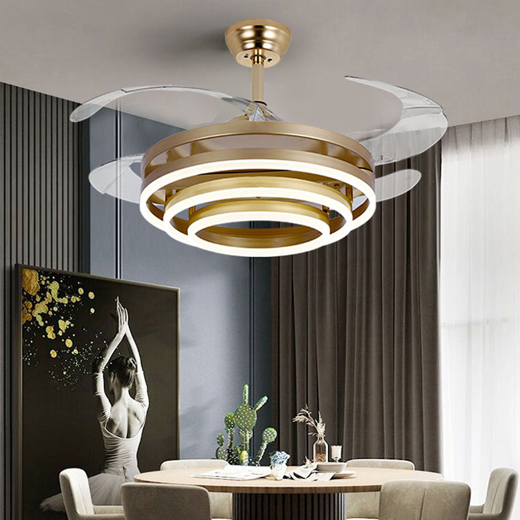 Modern Luxury Design Concept Indoor 72w 96w Super Night Smart Integrated Ceiling Fan Light