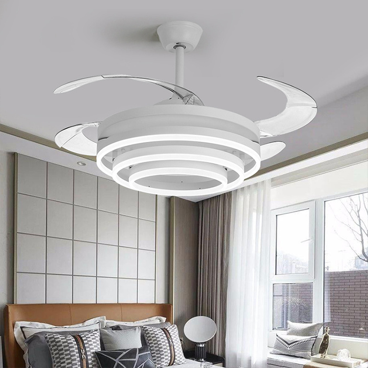 48 Inch Customizable 72w Suction Ceiling Mounted Gold Smart Indoor Ceiling Fan With Light