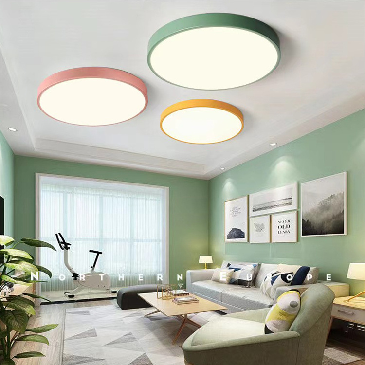 Wholesale High Quality Home Remote Control Dimmable Modern Flush Mount Acrylic Round Shape Led Ceiling Light