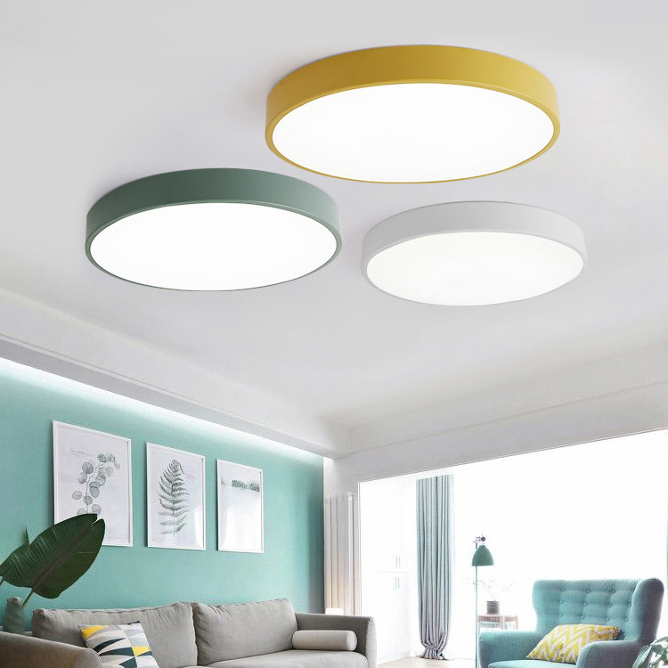 Wholesale High Quality Home Remote Control Dimmable Modern Flush Mount Acrylic Round Shape Led Ceiling Light