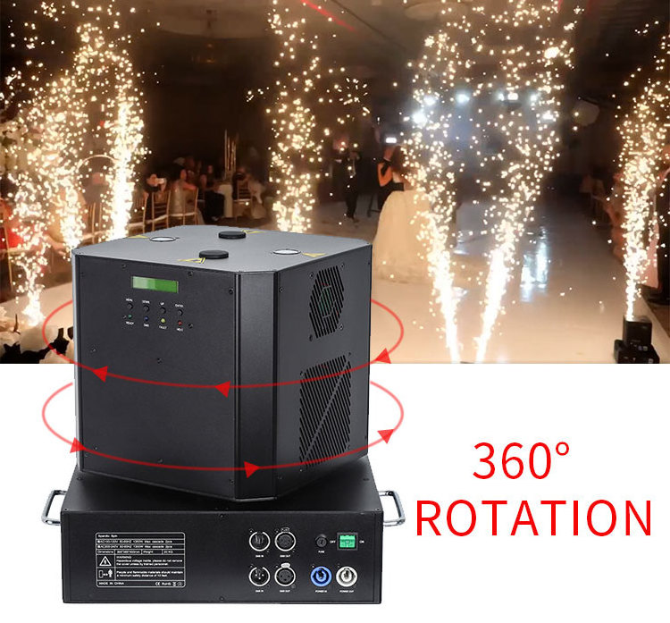 HAT Guangzhou 1300W Fireworks sparkler spinning 360 rotation cold spark machine for Wedding Party