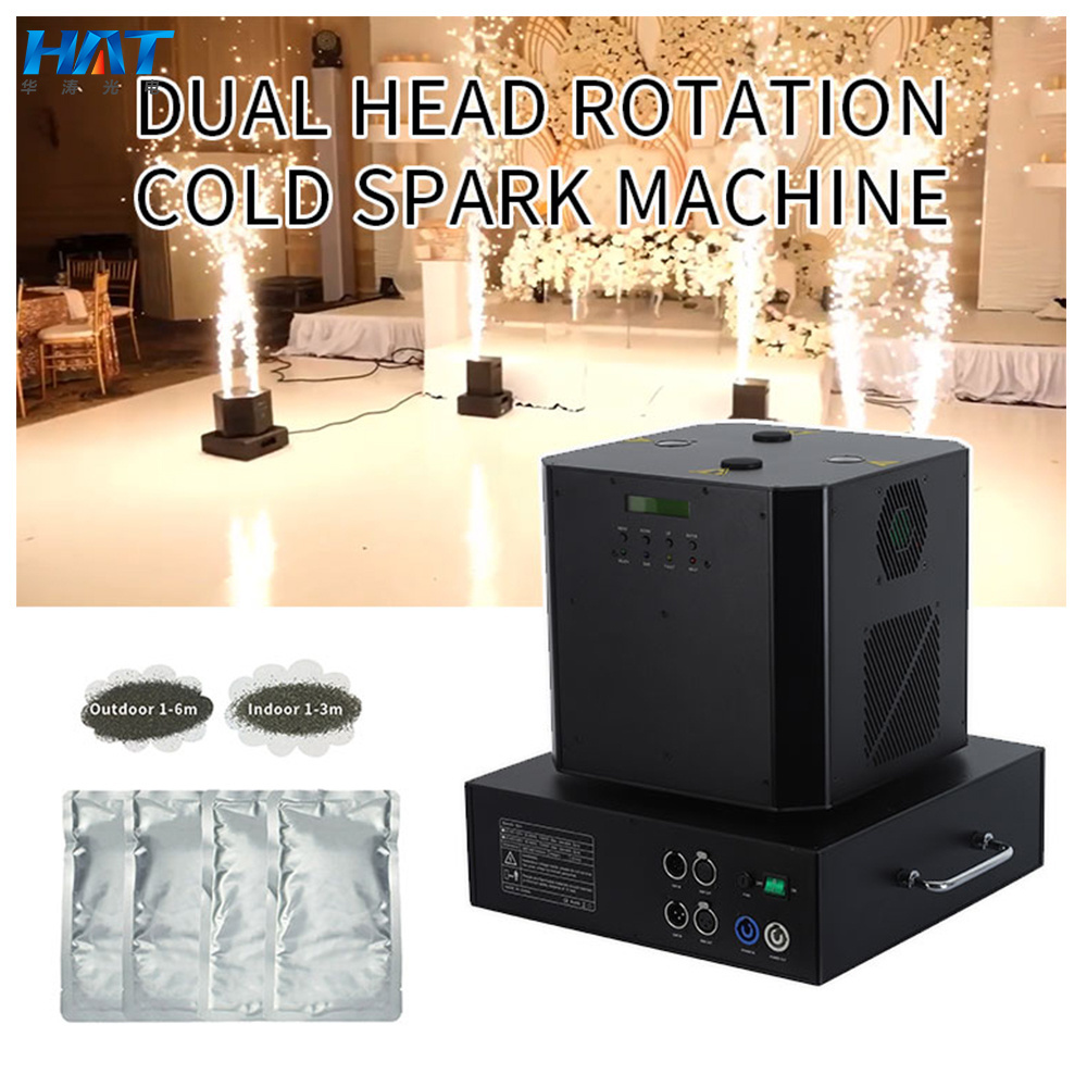 HAT Guangzhou 1300W Fireworks sparkler spinning 360 rotation cold spark machine for Wedding Party