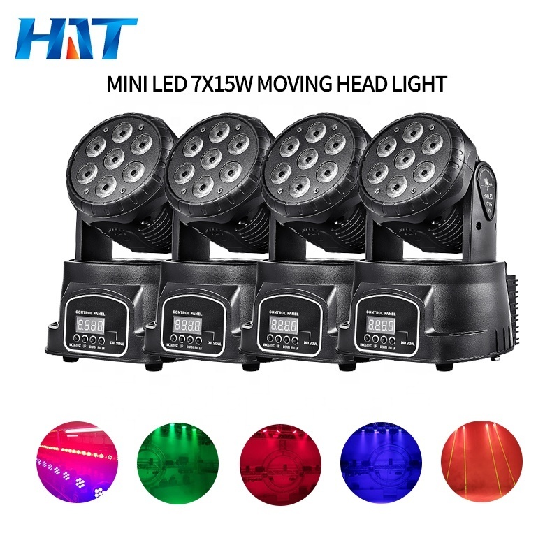 HT Mini Cheap Disco Laser Robot Dj Small Musician 7 Eye Hot Best Selling Stage Light 7pcs 10w RGBW 4in1 Led Moving Head Light