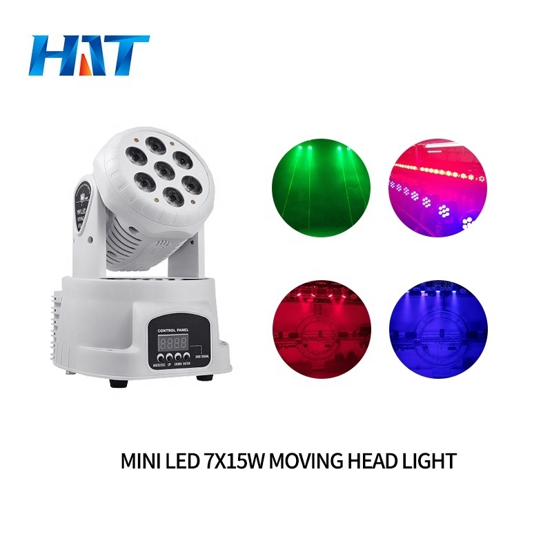 HT Mini Cheap Disco Laser Robot Dj Small Musician 7 Eye Hot Best Selling Stage Light 7pcs 10w RGBW 4in1 Led Moving Head Light