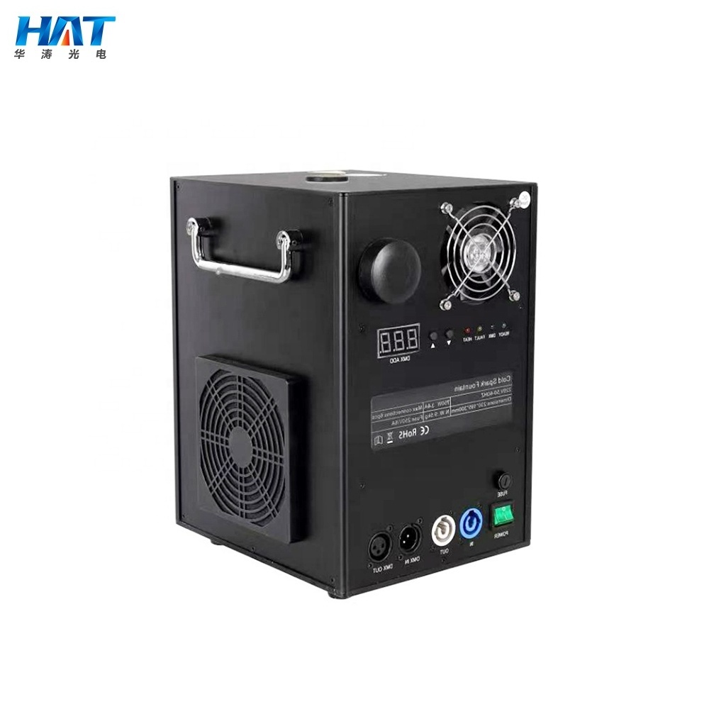 HAT 750w Cold   DMX Remote Cold Stage Fountain Pyro 750w Cold Spark Machine With Flight Case