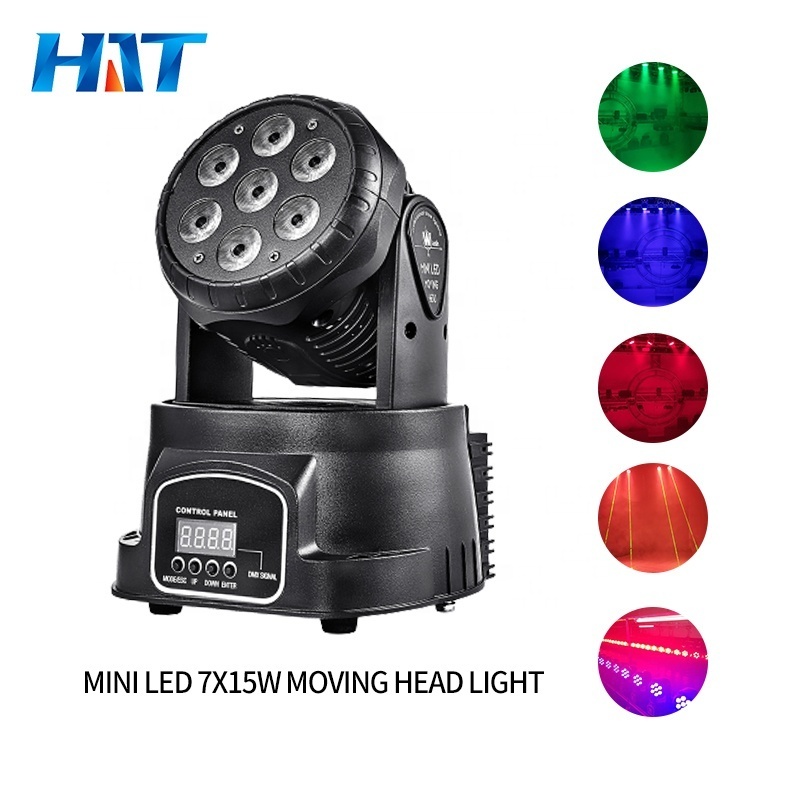 HT Mini Cheap Disco Laser Robot Dj Small Musician 7 Eye Hot Best Selling Stage Light 7pcs 10w RGBW 4in1 Led Moving Head Light