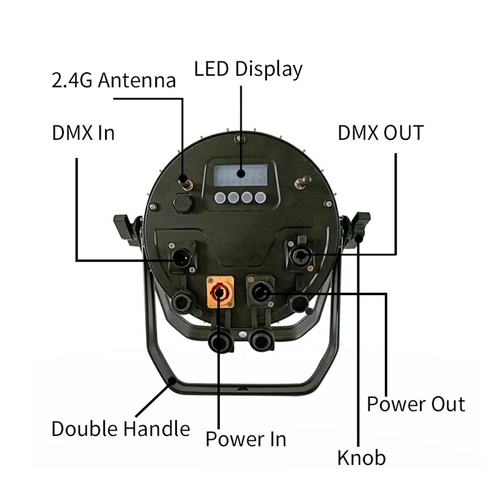 HT High Quality 12*18W Waterproof Wireless Outdoor Stage Wifi Remote Control Wash Battery Led Par Lights