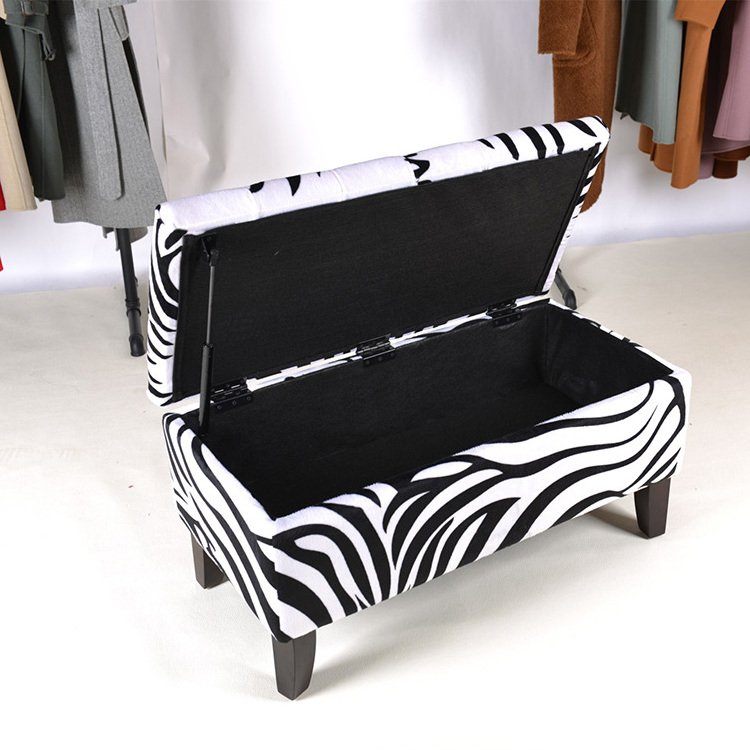 Polyester Large Storage Ottoman Bench Foot Rest Stool/Seat