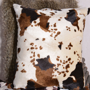 SUEDE Cow Skin Print Cushion Cover pillow Made in polyester