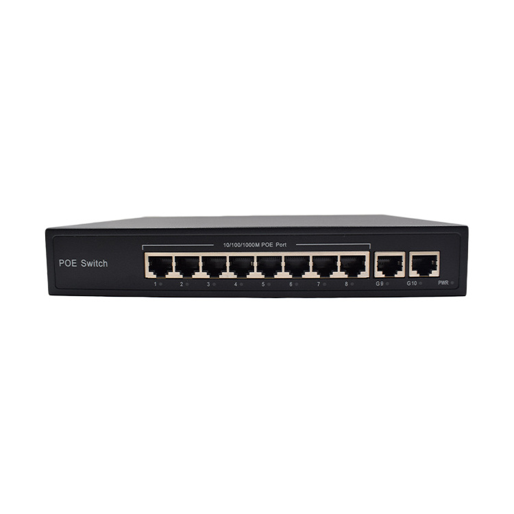 Ethernet 8 port PoE switch 10/100M 250M CCTV Industrial PoE Switch for Security System And IP Camera