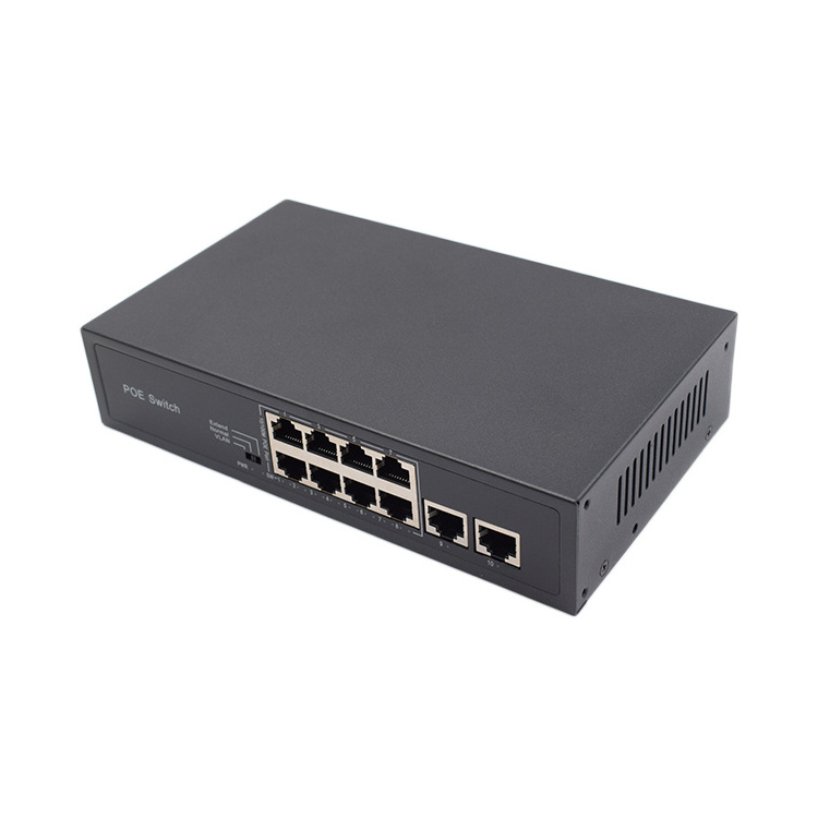 2 Layer Unmanageable ethernet poe network switch  8 port 10/100Mbps POE SWITCH+2 Uplink ports  for business outdoor