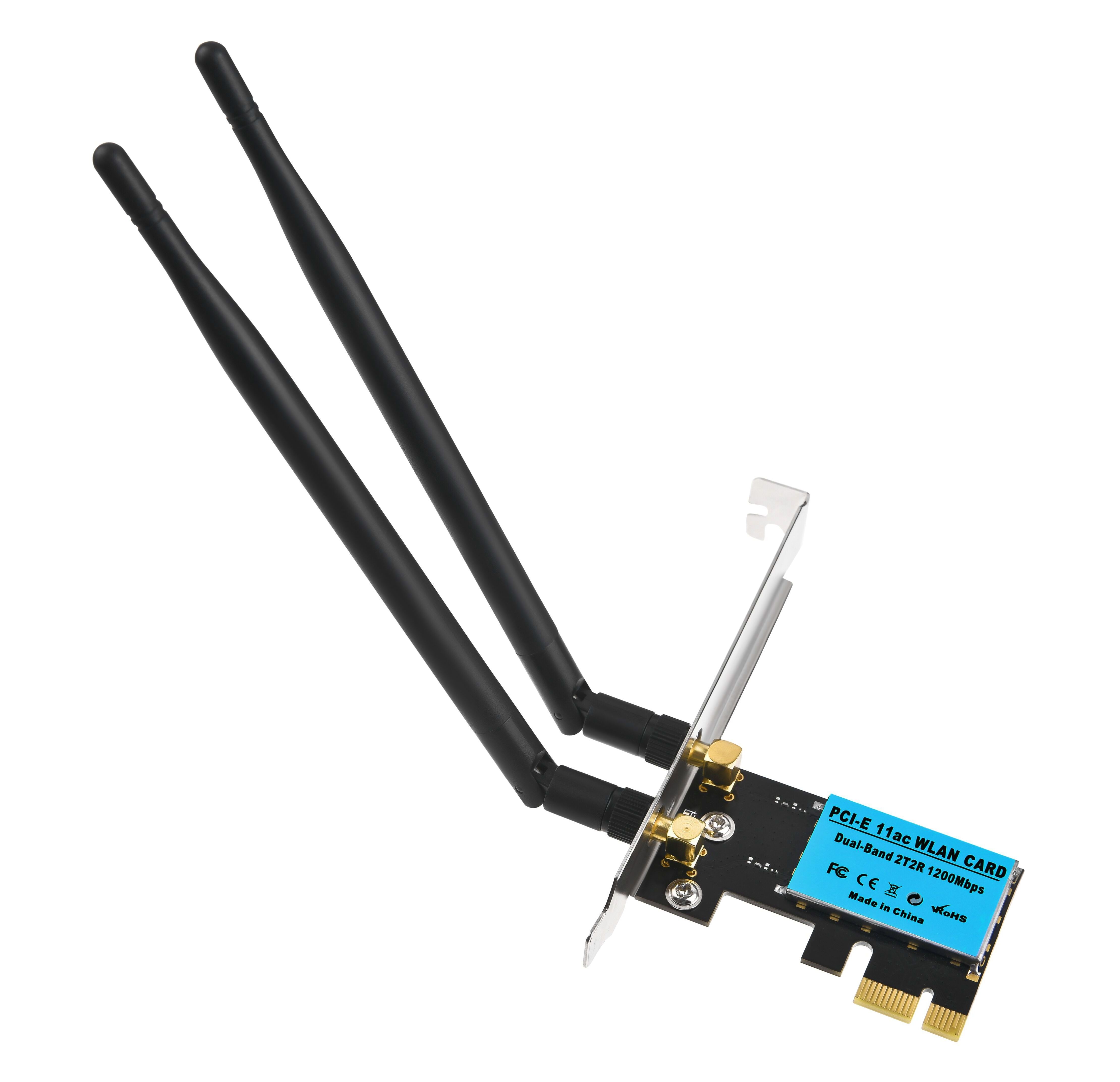 Low Profile Bracket Detachable 5Dbi Antennas 1200M Network PCI-Express Card PCIE Wireless WIFI PCIE Adapter