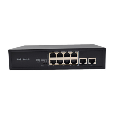 2 Layer Unmanageable ethernet poe network switch  8 port 10/100Mbps POE SWITCH+2 Uplink ports  for business outdoor