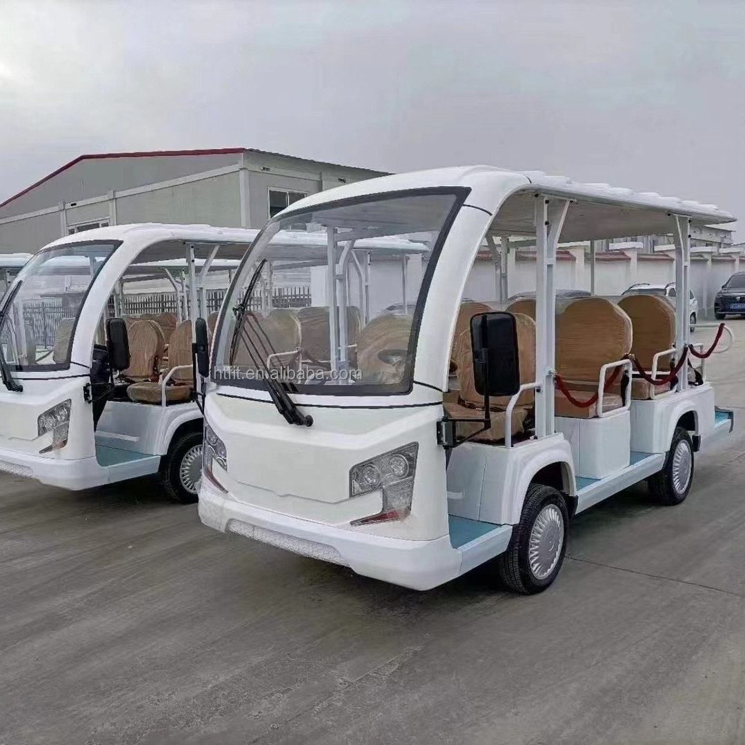 Electric Sightseeing Bus Resort Bus  9kw Motor 17 Seater Electric Sightseeing Bus