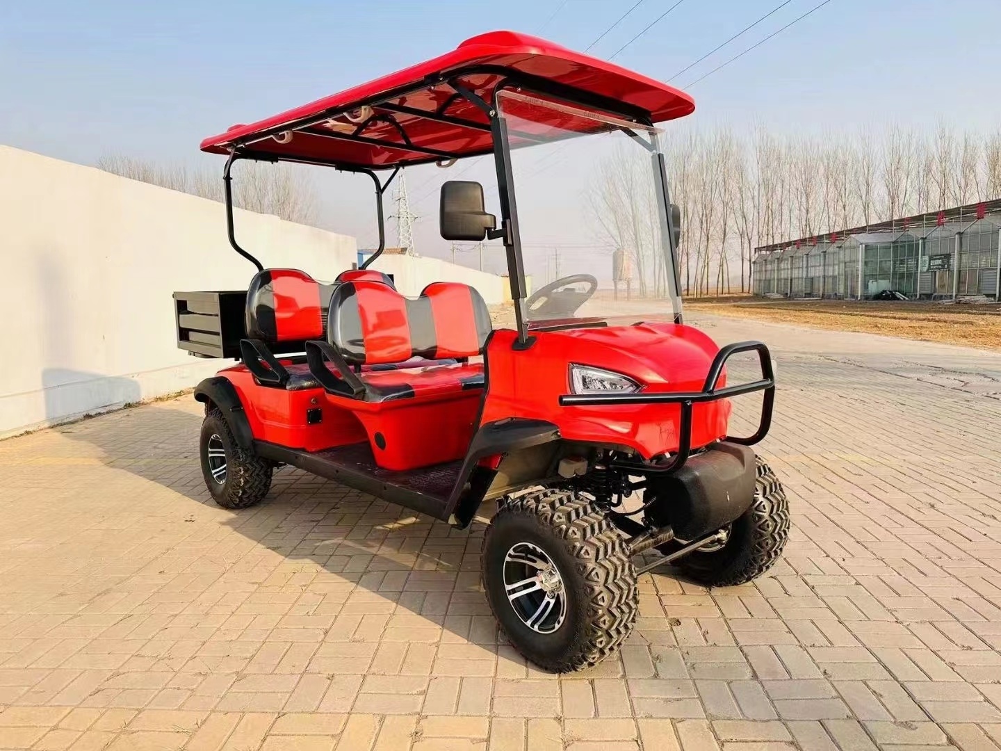 Wholesale China Factory Electric Golf Cart with Canopy Rain Curtains Brushless Motor 48V Battery