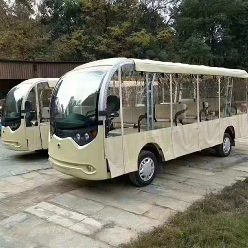 Electric Sightseeing Bus Resort Bus  9kw Motor 17 Seater Electric Sightseeing Bus