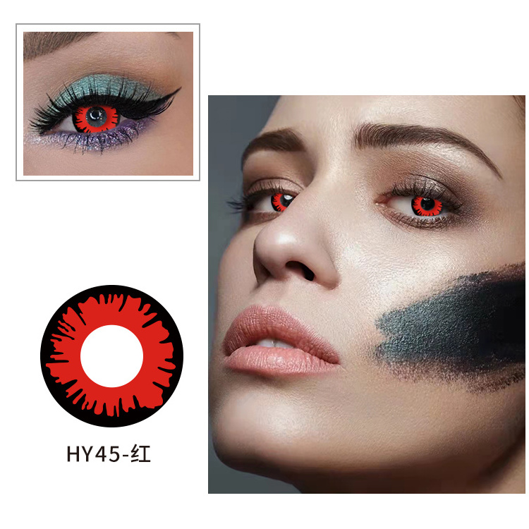 Halloween Contact Lenses Crazy Lens Yearly Cosplay Anime Sharingan Contact Lens For Dark Eyes