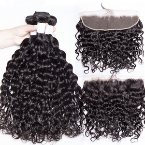 Water Wave Virgin Hair Bundle Human Hair Curly Weave Deals Wet and Wavy Brazilian Extension 9A Unprocessed Natural Natural Black