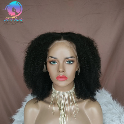 HTHAIR 250 Density Hd Lace Afro Kinky Curly Wig Afro Hair Wigs for Black women Human Hair Transparent Mongolian Natural wigs