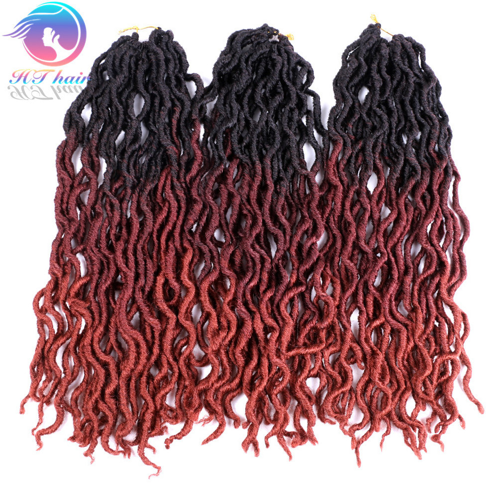 HTHAIR 18 inch Gypsy locs wavy synthetic braiding gypsy faux locks hair extension jumbo braids crochet braid hair gypsy locs