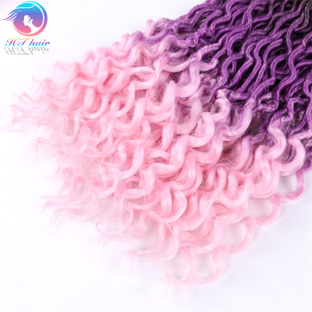 Wholesale jumbo ombre synthetic curly crocheted dreadlocks goddess faux locs crochet braid hair