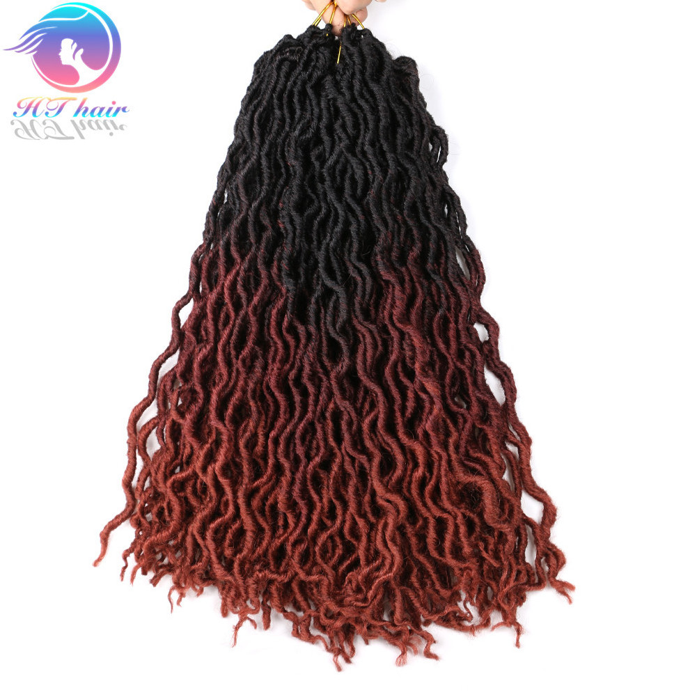 HTHAIR 18 inch Gypsy locs wavy synthetic braiding gypsy faux locks hair extension jumbo braids crochet braid hair gypsy locs