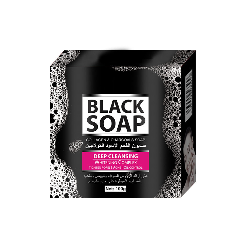 Bamboo charcoal soap for cleansing, bathing, exfoliating, gentle cleaning oil control blackhead removal Handmade soap