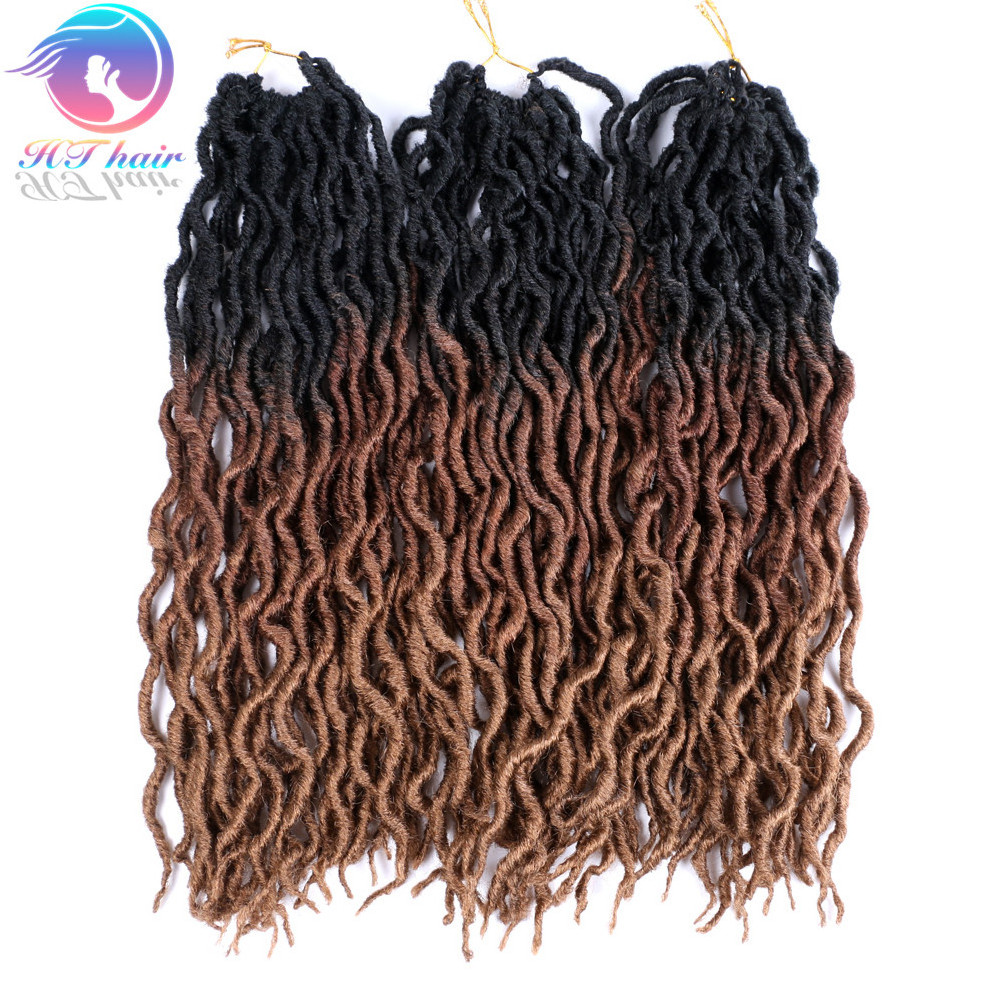 HTHAIR 18 inch Gypsy locs wavy synthetic braiding gypsy faux locks hair extension jumbo braids crochet braid hair gypsy locs