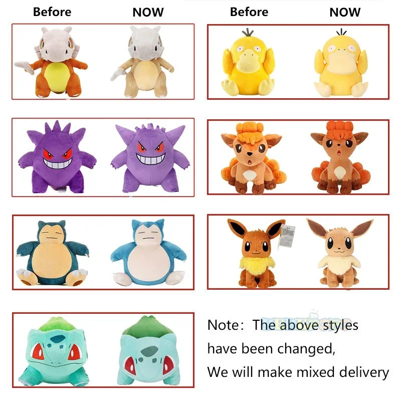 Wholesale High Quality Anime Pokemon Stuffed Animal Plush Toy Gengar Charizard Eevee Bulbasaur Squirtle Pokemon Plush