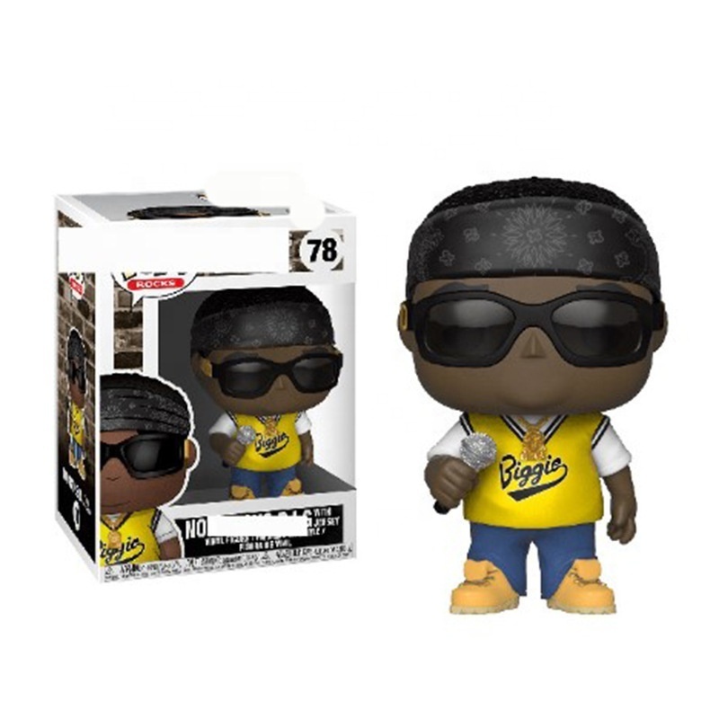 Pop music The Notorious B.IG PVC model toy Funko pop Hip hop musician series action doll with Funko pop protector Action Figures