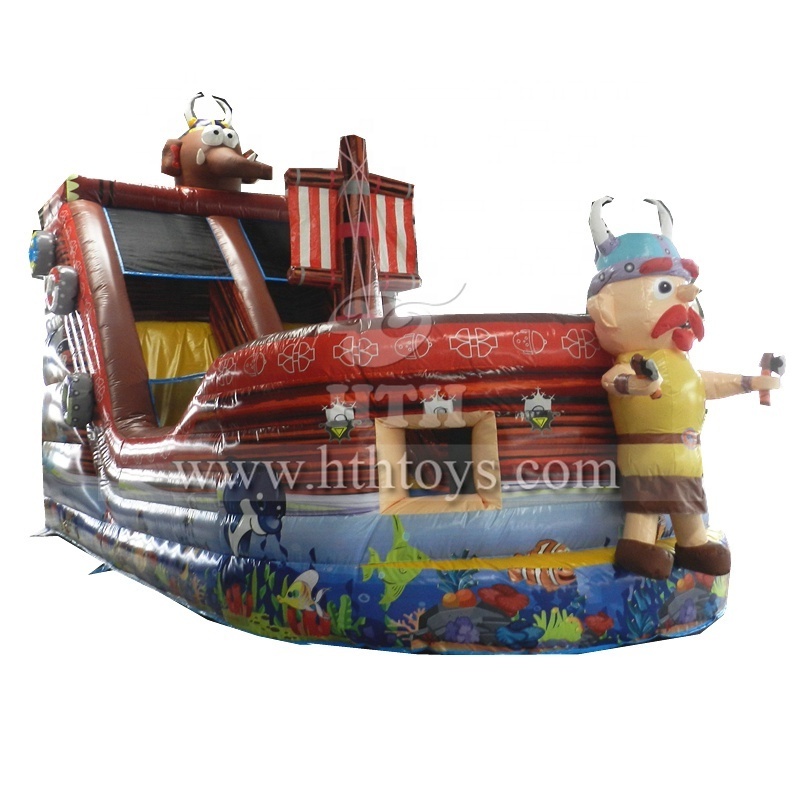 Inflatable Viking pirate boat bounce castle inflatable pirate ship dry slide pirate ship jumping castle house with slide