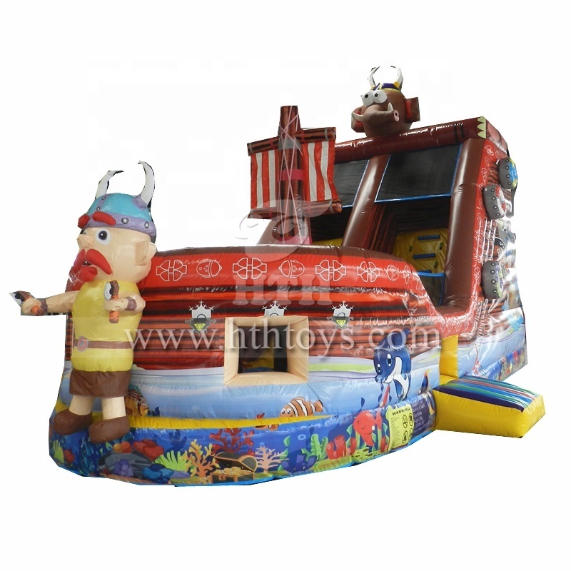 Inflatable Viking pirate boat bounce castle inflatable pirate ship dry slide pirate ship jumping castle house with slide