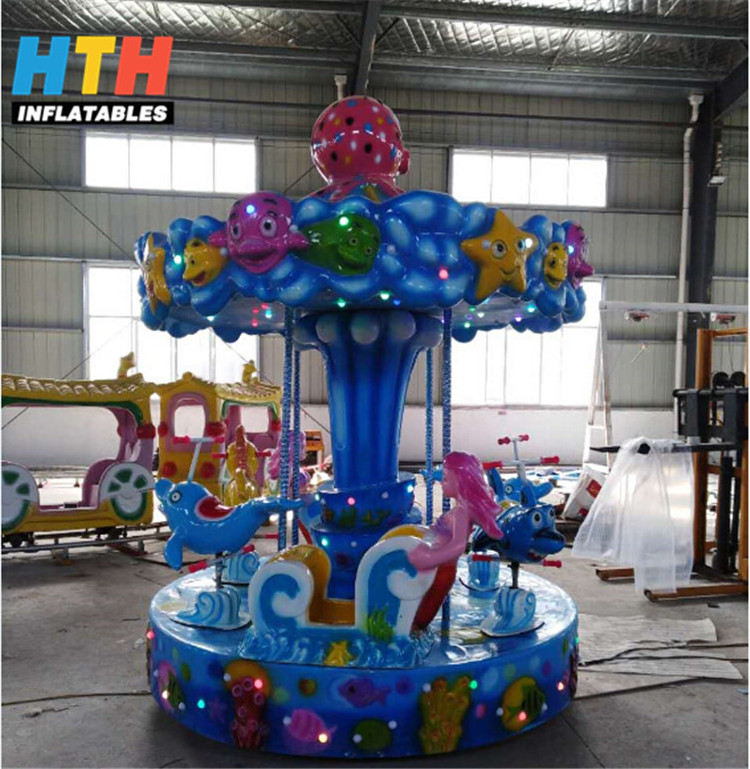 Hot sale shopping mall funny ocean kids rides 6 seats mini carousel for sale