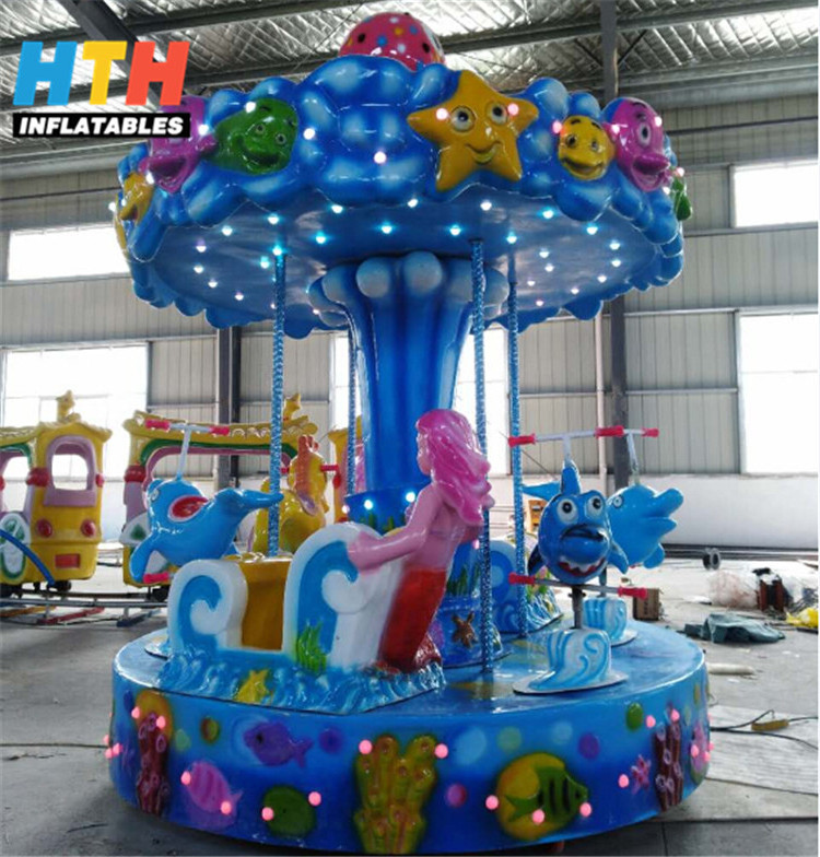 Hot sale shopping mall funny ocean kids rides 6 seats mini carousel for sale