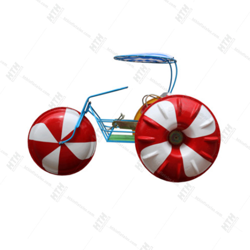 New Design Amusement Park Pedal Boat Aquatic Bike 3 Big Wheels Water Tricycle For Sale