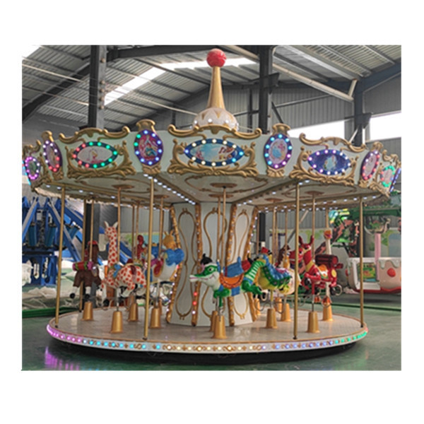 fairground attractions kiddie luxury electric carousel horse rides hot sale