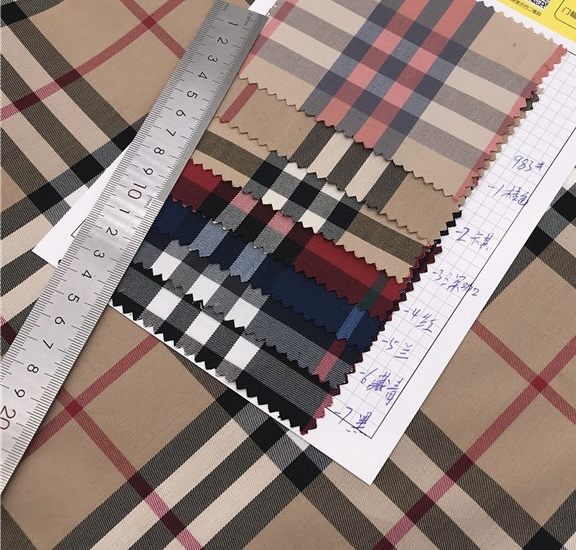 Hot sale bb 40s twill cotton polyester spandex yarn dyed check fabric for uniform and shirt