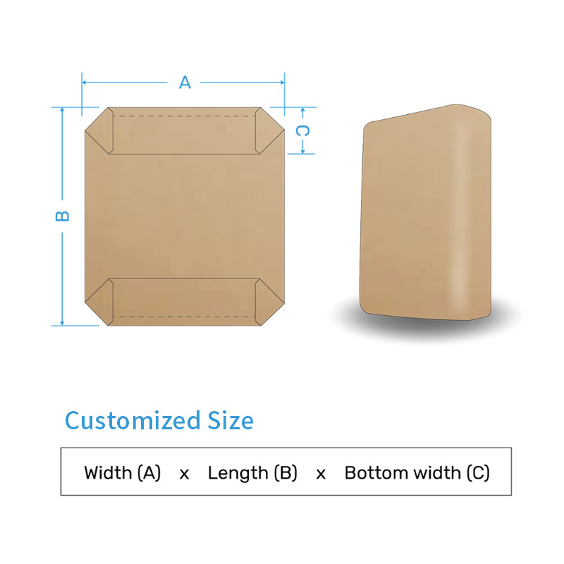 Custom Empty Kraft Paper Cement Bag Glue Cement Bag Valve Paper Sack Bag For Cement