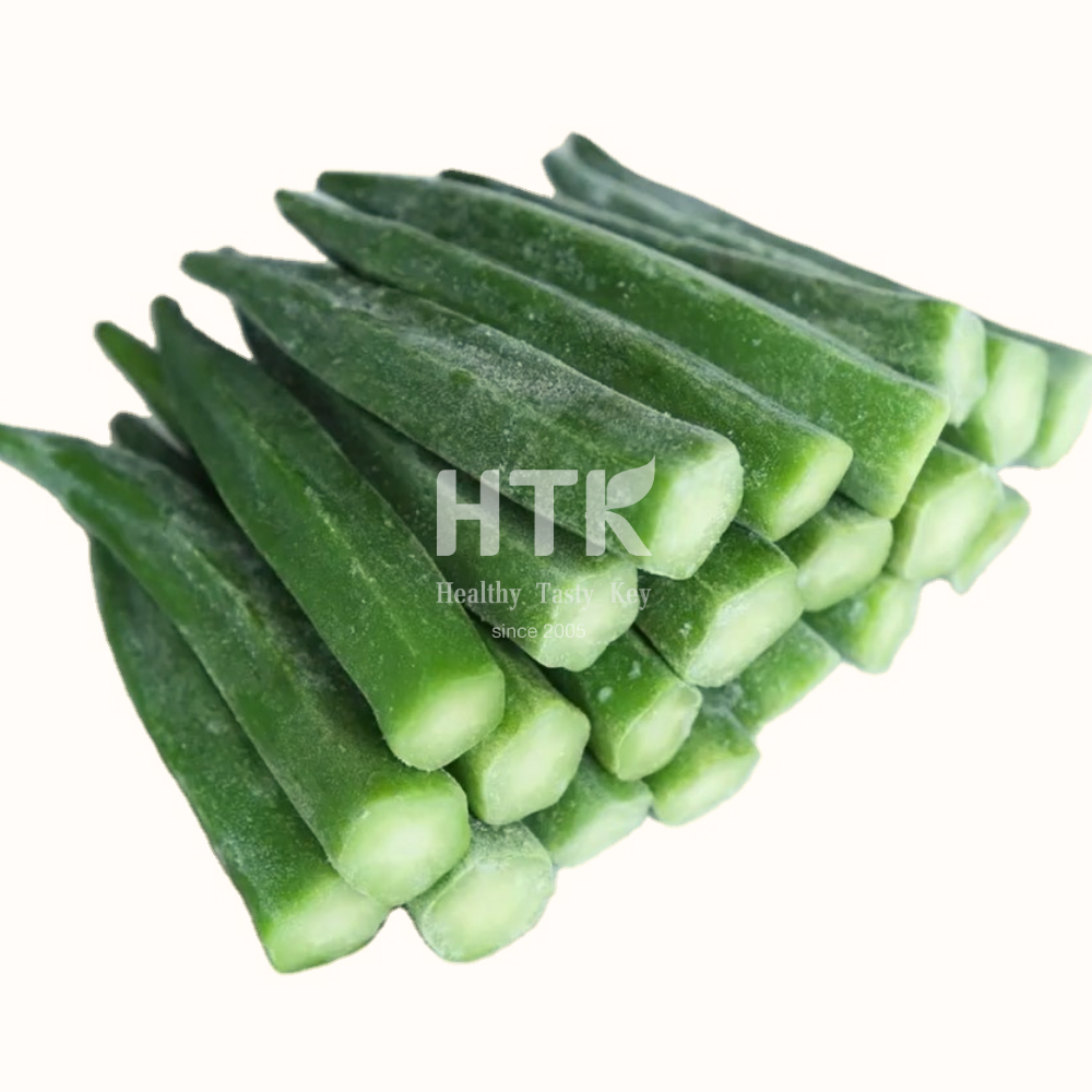 FREESAMPLES FROZEN IQF OKRA Whole Halves Sliced 100% Organic sources OEM Made In Vietnam Factory  for Food & Beverage