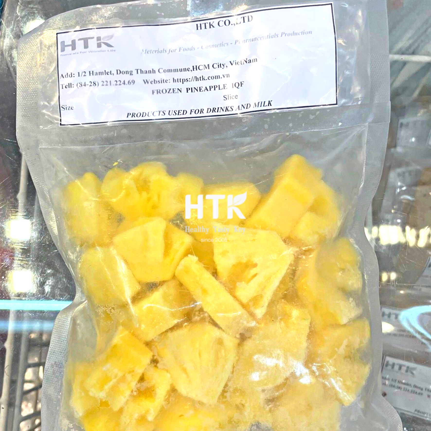 Best Seller Frozen PINEAPPLE with IQF Cubes Chunks Tidbits Canned in Syrup from HTK Food factory in Vietnam for Food & Beverage