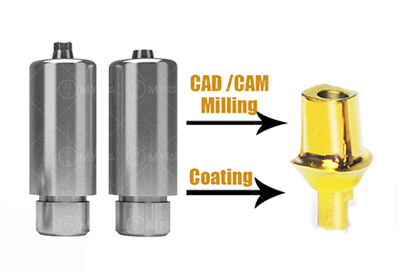 USA CADCAM 4 axis wet milling machine to process titanium premilled blanks ceramic material